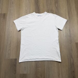 John Elliott Shirt Mens Medium White Solid Crewneck Cotton Tee Made In USA
